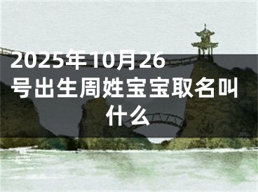 2025年10月26号出生周姓宝宝取名叫什么