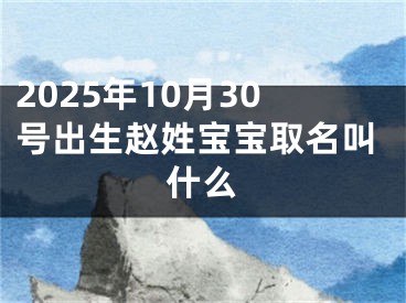 2025年10月30号出生赵姓宝宝取名叫什么