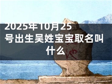 2025年10月25号出生吴姓宝宝取名叫什么
