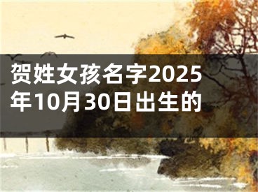 贺姓女孩名字2025年10月30日出生的