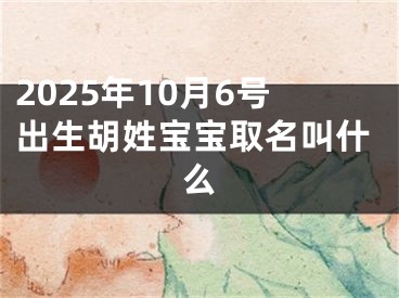 2025年10月6号出生胡姓宝宝取名叫什么