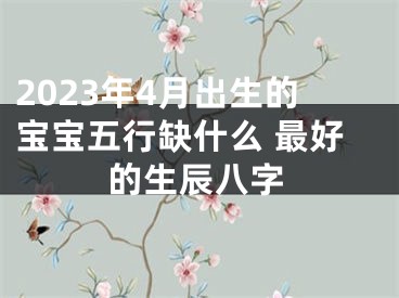 2023年4月出生的宝宝五行缺什么 最好的生辰八字