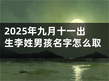 2025年九月十一出生李姓男孩名字怎么取