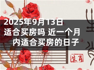 2025年9月13日适合买房吗 近一个月内适合买房的日子