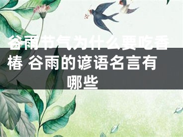 谷雨节气为什么要吃香椿 谷雨的谚语名言有哪些 