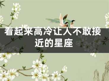 看起来高冷让人不敢接近的星座