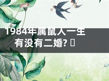 1984年属鼠人一生有没有二婚? ​