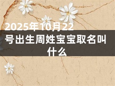 2025年10月22号出生周姓宝宝取名叫什么
