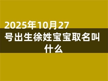 2025年10月27号出生徐姓宝宝取名叫什么