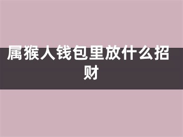 属猴人钱包里放什么招财