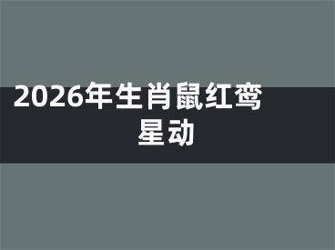 2026年生肖鼠红鸾星动