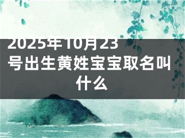 2025年10月23号出生黄姓宝宝取名叫什么
