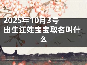 2025年10月3号出生江姓宝宝取名叫什么