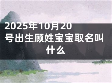 2025年10月20号出生顾姓宝宝取名叫什么