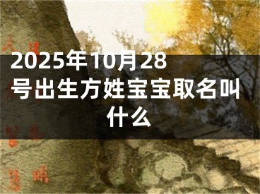 2025年10月28号出生方姓宝宝取名叫什么