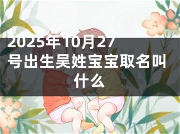 2025年10月27号出生吴姓宝宝取名叫什么