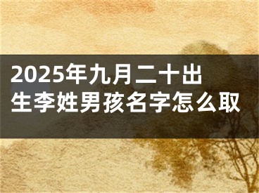 2025年九月二十出生李姓男孩名字怎么取