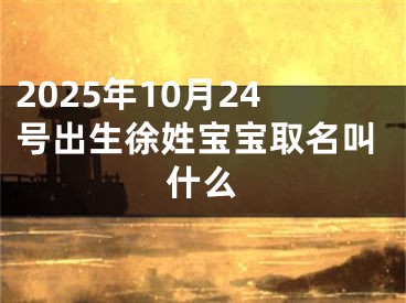 2025年10月24号出生徐姓宝宝取名叫什么