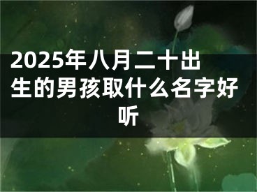 2025年八月二十出生的男孩取什么名字好听