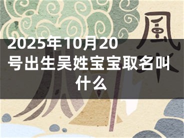 2025年10月20号出生吴姓宝宝取名叫什么