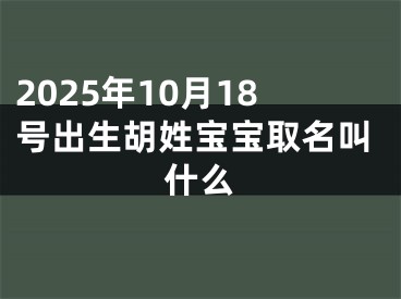 2025年10月18号出生胡姓宝宝取名叫什么