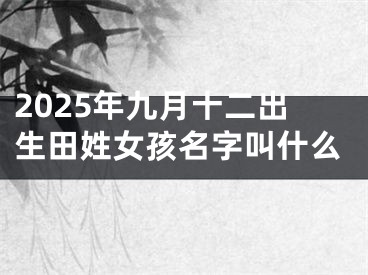 2025年九月十二出生田姓女孩名字叫什么