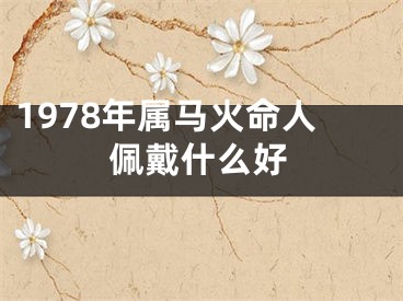 1978年属马火命人佩戴什么好