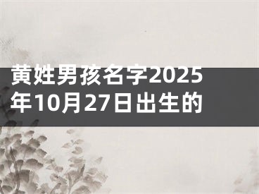 黄姓男孩名字2025年10月27日出生的