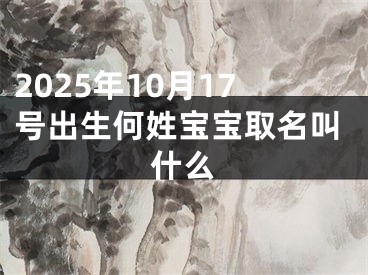 2025年10月17号出生何姓宝宝取名叫什么