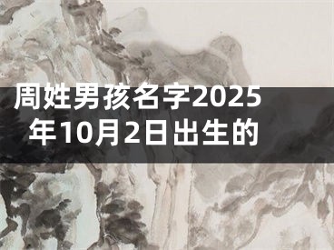 周姓男孩名字2025年10月2日出生的