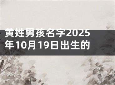 黄姓男孩名字2025年10月19日出生的