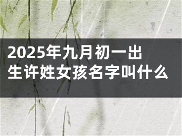 2025年九月初一出生许姓女孩名字叫什么