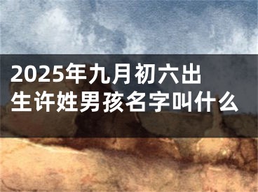2025年九月初六出生许姓男孩名字叫什么