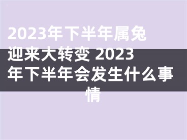 2023年下半年属兔迎来大转变 2023年下半年会发生什么事情