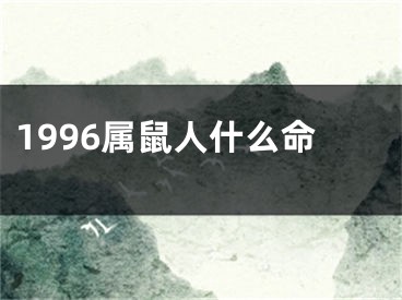 1996属鼠人什么命