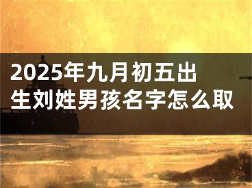 2025年九月初五出生刘姓男孩名字怎么取