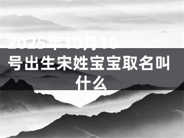 2025年10月10号出生宋姓宝宝取名叫什么