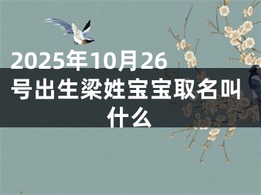 2025年10月26号出生梁姓宝宝取名叫什么