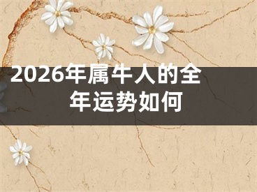 2026年属牛人的全年运势如何