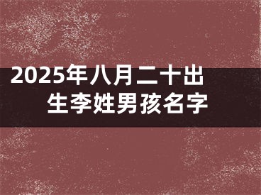 2025年八月二十出生李姓男孩名字