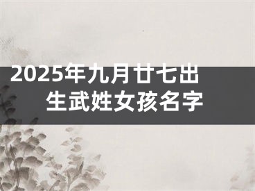 2025年九月廿七出生武姓女孩名字
