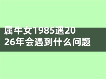 属牛女1985遇2026年会遇到什么问题