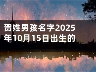 贺姓男孩名字2025年10月15日出生的