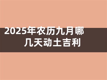 2025年农历九月哪几天动土吉利