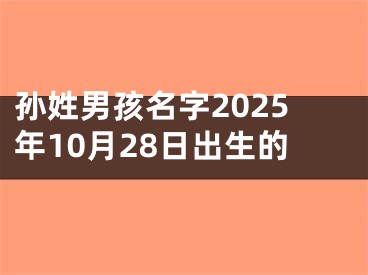 孙姓男孩名字2025年10月28日出生的
