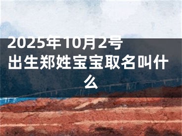 2025年10月2号出生郑姓宝宝取名叫什么