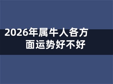 2026年属牛人各方面运势好不好