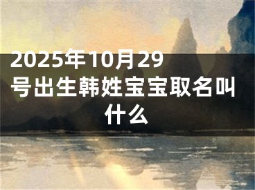 2025年10月29号出生韩姓宝宝取名叫什么