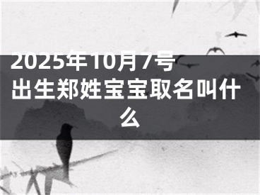 2025年10月7号出生郑姓宝宝取名叫什么