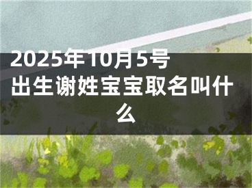 2025年10月5号出生谢姓宝宝取名叫什么